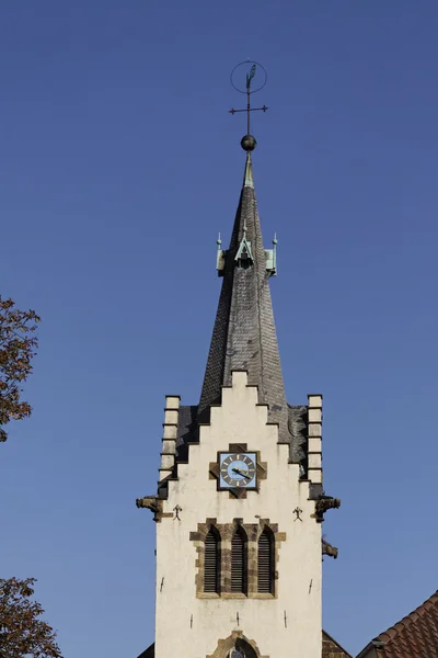 Hilter, Johannis der Täufer church, Ev. Lutheran parish church in the Osnabruecker land, Lower Saxony, Germany, Europe — 스톡 사진