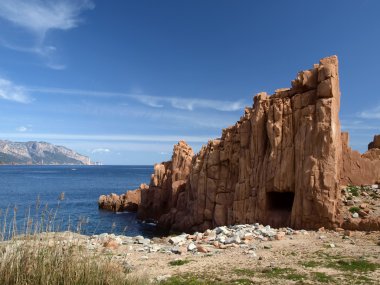 capo bellavista, Sardunya, İtalya, Avrupa limana yakın Arbatax ile bilinen kırmızı porfir kayalar