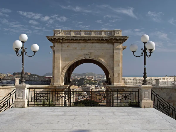 Cagliari, bastion van saint remy in het district castello, Sardinië, Italië, Europa — Stockfoto