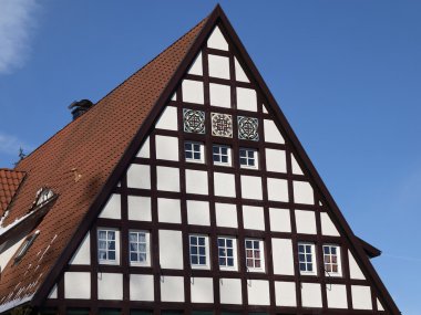 Aşağı Saksonya, Almanya, Avrupa'nın güzel bir ahşap ev