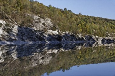 sonbahar su yansıması ile Lengerich, blue lagoon