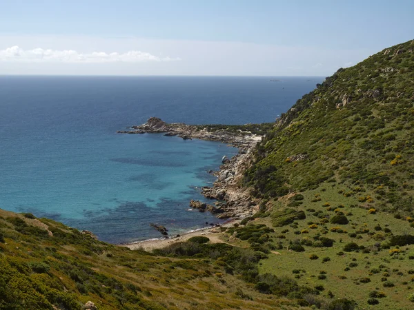Krajobraz w pobliżu villasimius, cala pira, południowo-wschodniej Sardynii, Włochy, Europa — Zdjęcie stockowe
