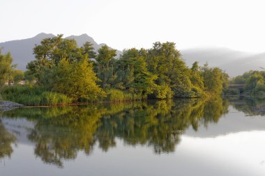 River Haliç yakınındaki moriani plage, san nicolao, corsica, Fransa, Güney Avrupa
