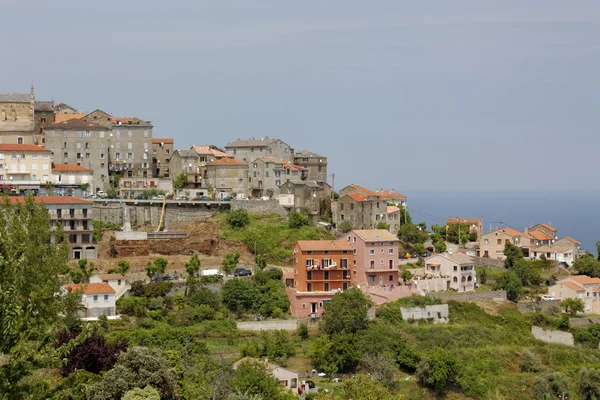 Vesnice cervione, castagnicca, costa verde, Severní Korsika, Francie — Stock fotografie