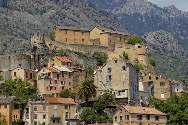 View of the the old town and Citadel, Corte, Central Corsica, France, Europe Stock Picture