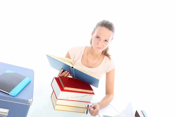 Estudante com seus livros — Fotografia de Stock