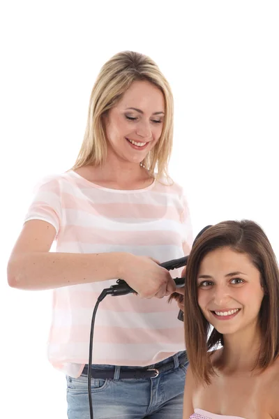 Fryzjerka Stylizacja włosów — Zdjęcie stockowe
