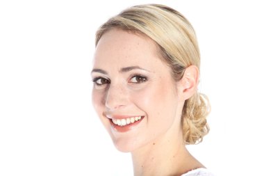 Güzel genç bir kadının portresi.