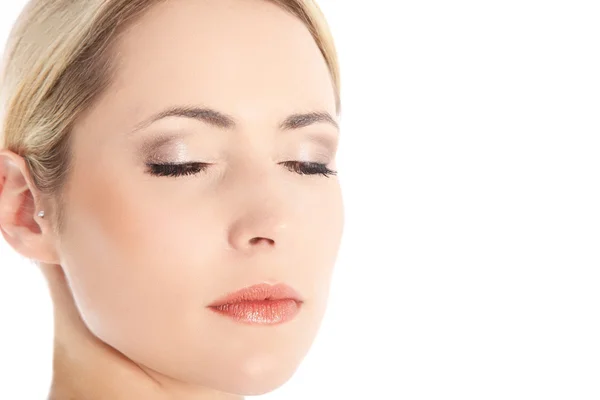 Close-up portrait of woman with eyes closed — Stock Photo, Image