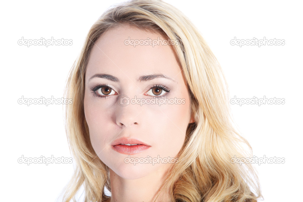 Woman with expressionless face Woman with expressionless face