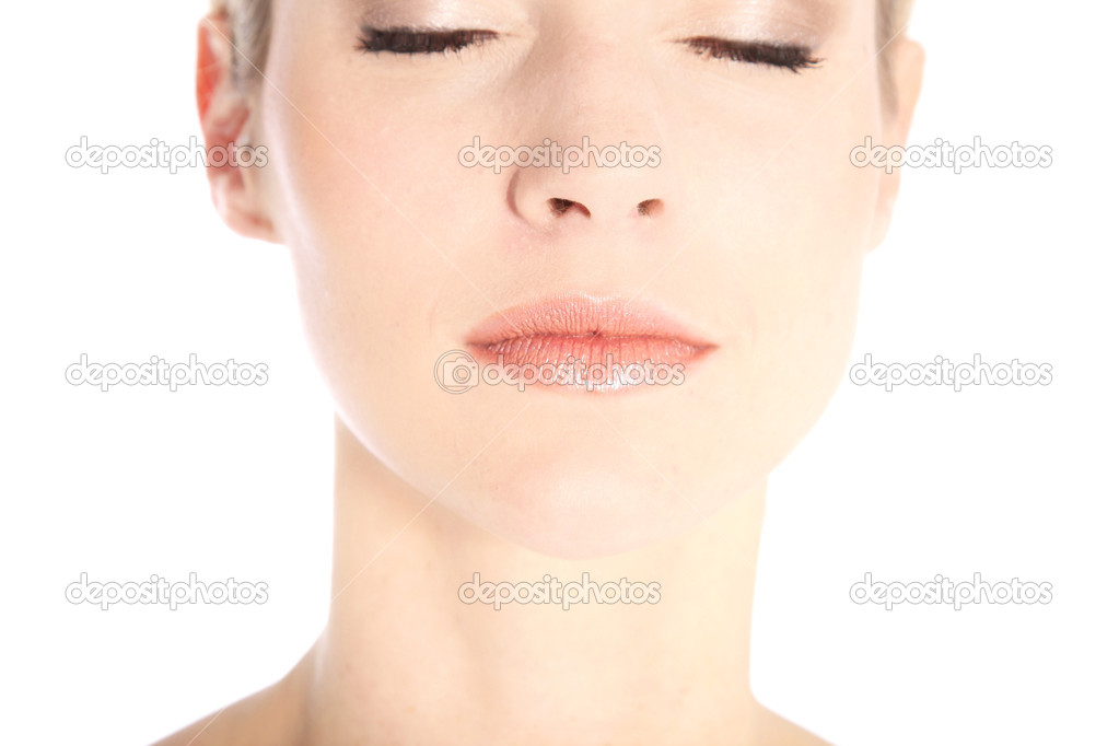 Beautiful female face with eyes closed
