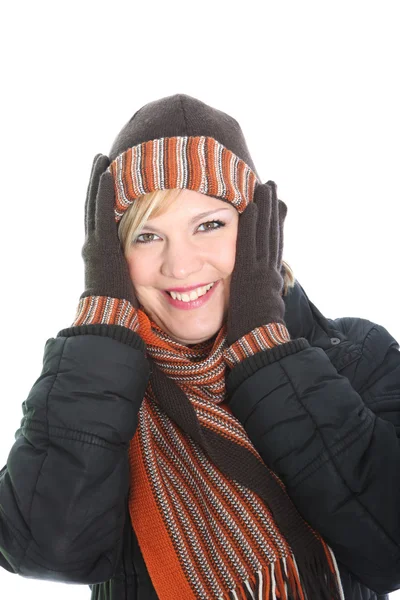 Levendige vrouw in winter mode — Stockfoto