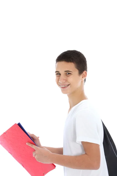 Confiante alegre adolescente menino confiante alegre adolescente — Fotografia de Stock