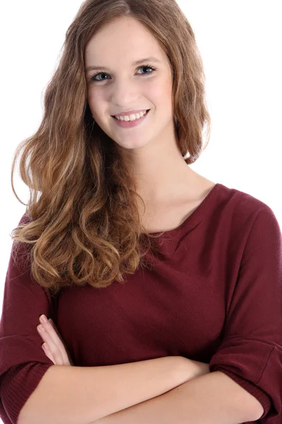 Krásný usměvavý dospívající dívka — Stock fotografie