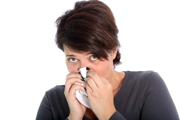 Unglückliche Frau mit einer Erkältung — Stockfoto