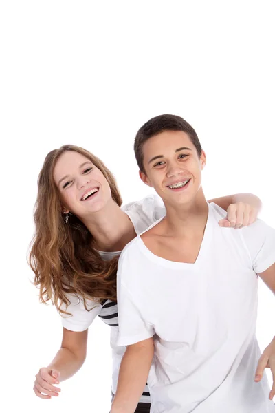 Laughing young teenagers having fun — Stock Photo, Image