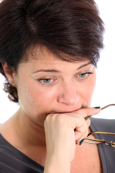 Worried middle aged woman — Stock Photo, Image