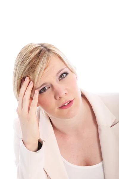 Closeup of a pretty female model Portrait of blond woman — Stock Photo, Image