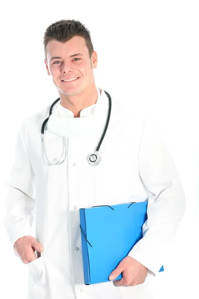 男性医師または医師の男性医師または医師を笑顔笑顔 — ストック写真