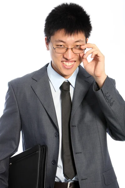 Hombre de negocios sonriente con gafas —  Fotos de Stock