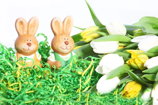 Schattige kleine Pasen konijnen — Stockfoto