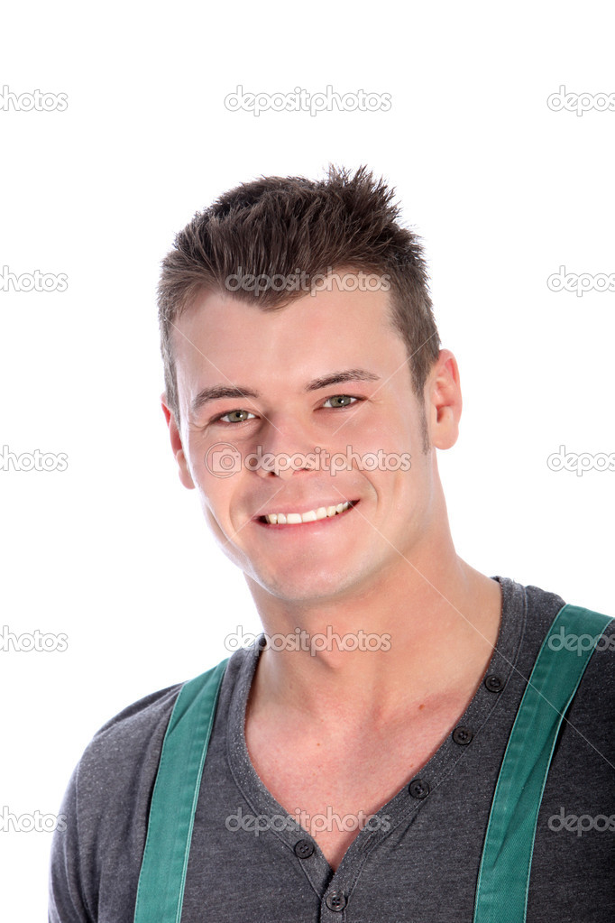 Handsome smiling man in braces
