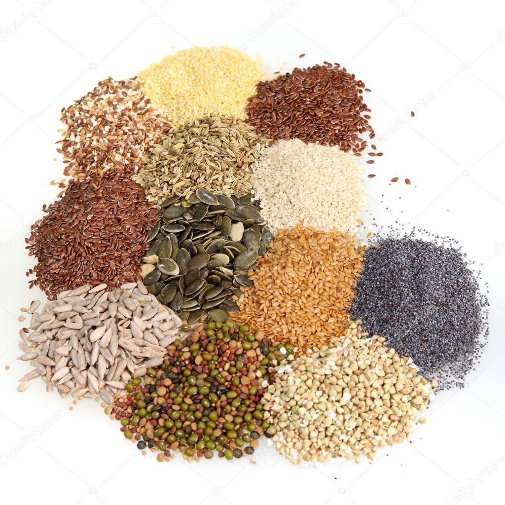 Large assortment of edible seeds