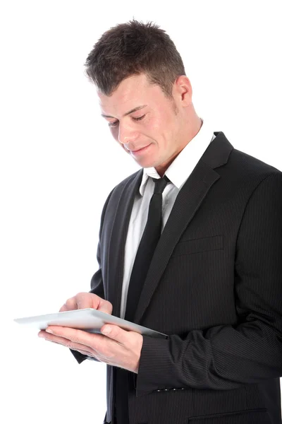 Empresário usando um tablet — Fotografia de Stock