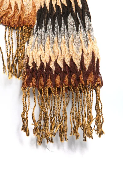 Warm soft winter scarf with tassels — Stock Photo, Image