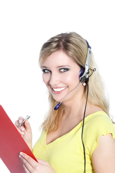 Anställd vid callcenter — Stockfoto