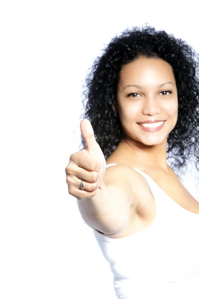 Woman thumbs up — Stock Photo, Image