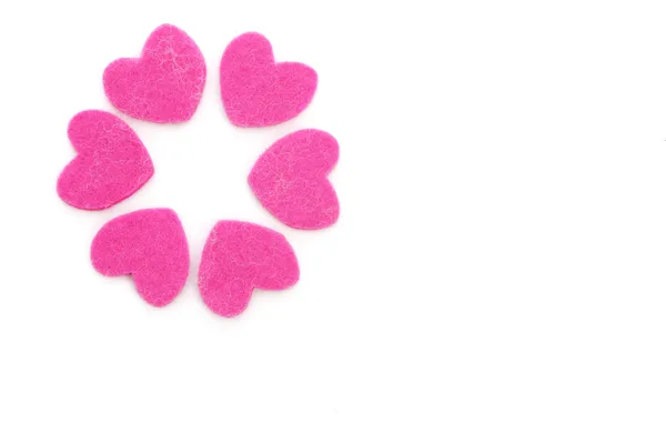 Circle of romantic pink hearts — Stock Photo, Image