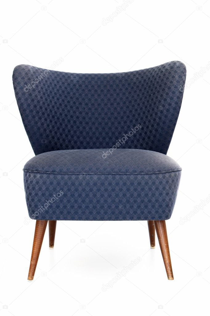 Retro blue upholstered chair
