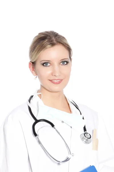 Ung kvinna läkare eller praktikant — Stockfoto