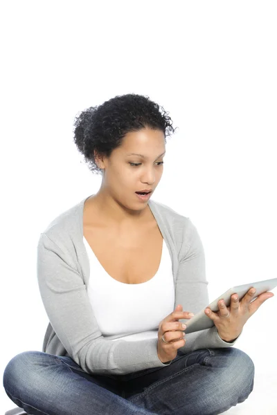 Woman with ipad — Stock Photo, Image