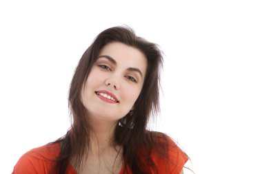 Gülümseyen bir esmer portresi
