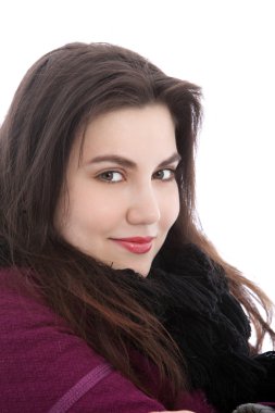 sıcak kış giyim gülümseyen kadın