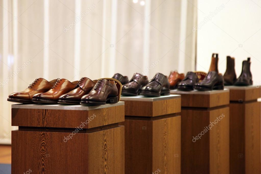 Mens shoes in a store display
