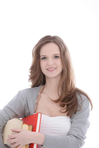 Mooie jonge tiener student met schoolboeken — Stockfoto