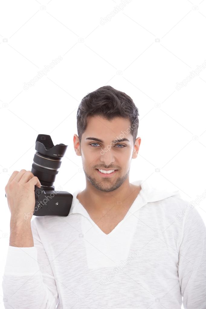 Professional photographer with his camera
