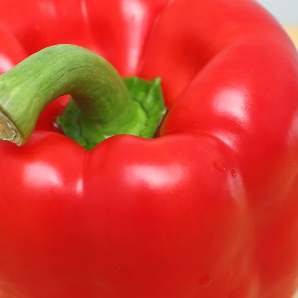 Close-up van een verse glanzende voedend rode peper — Stockfoto