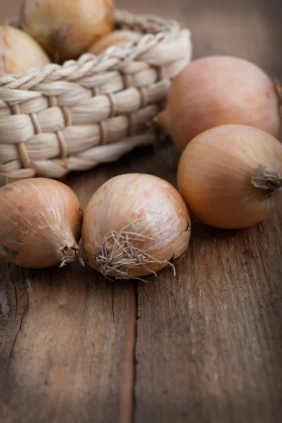 Cebollas frescas crudas — Foto de Stock