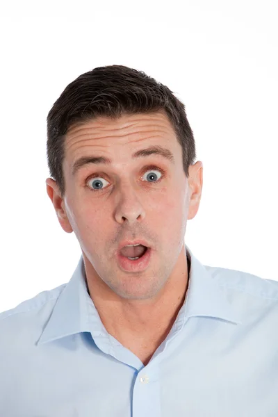 Handsome man with a startled expression — Stock Photo, Image