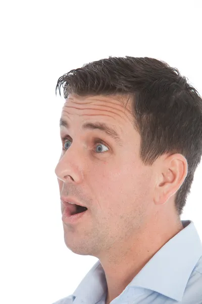 Man with a shocked expression — Stock Photo, Image
