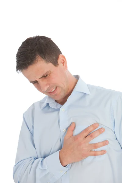 Man with chest pains — Stock Photo, Image