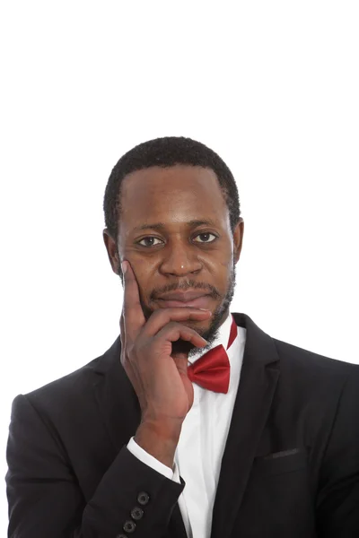 Handsome African man in a bow tie — Stock Photo, Image