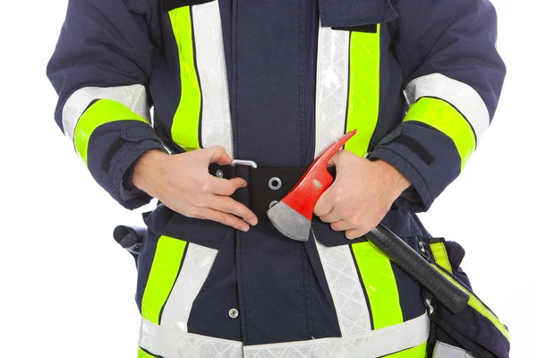 Feuerwehrmann mit dem Feuerbeil — Stockfoto