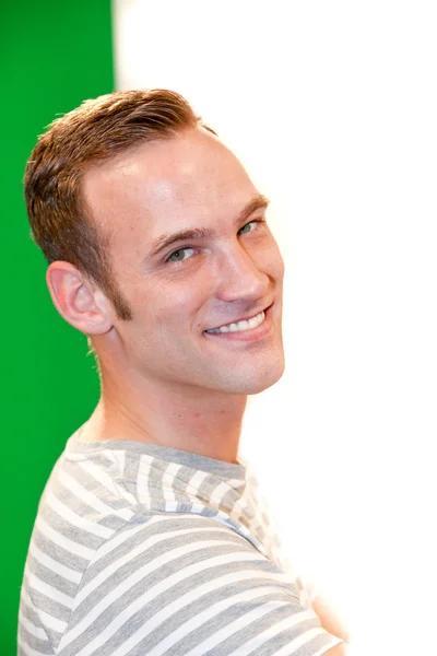 Smiling handsome friendly young man — Stock Photo, Image