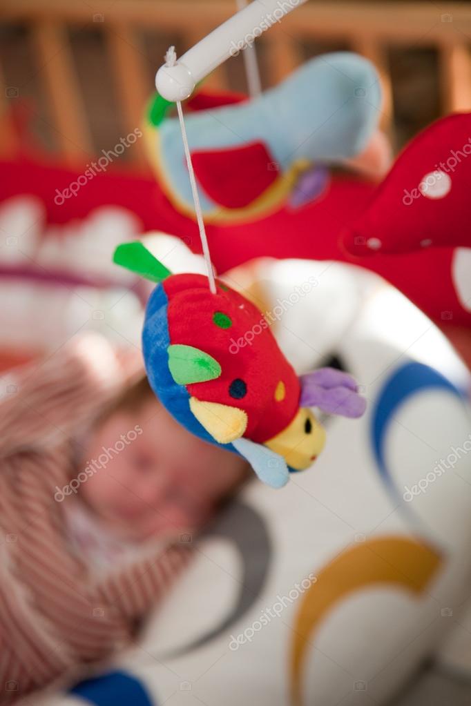 colourful baby mobile
