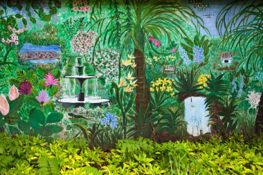 renkli tropikal Bahçe